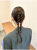 ねじり編み下ろしアレンジ
