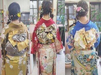 ハッチ美容室の写真/着付けは経験豊富なベテランが担当！プロの技術で、あなたの特別な一日を素敵に演出します♪