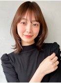 サイドバングエアリーカールセミディ斜めバング#546f0901