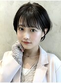 「岩田莉奈」40代50代に人気の似合わせ丸みショートボブ 新宿