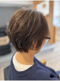 白髪ぼかしハイライト×大人丸みショート