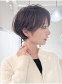 クールショート/ピンクベージュ/カーテンバング/顔周り☆324