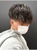 マッシュヘア/波巻きパーマ/men's/スパイラルパーマ/眉