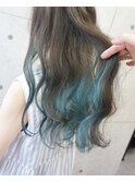 インナーカラーターコイズグリーン