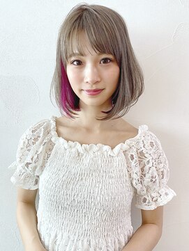 アイティー バイ アルバム 浦和店(IT by ALBUM) 内巻きボブ_ハイライトカラーセミウェットウェーブ_47717