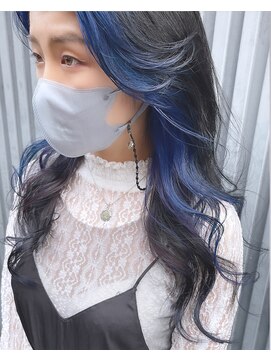 ボックスミコ(Box mico.) ブルーとラベンダー・ブラックで巻き髪を楽しむロングデザイン☆