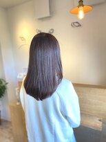 ハッコ(hacco) 艶髪ロング/白髪染め/ストレート/内巻き/ベージュピンク