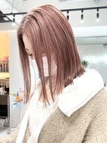 ヒビヲ(HIBIO)&nbsp;ダブルカラーピンクベージュピンクカラーケアブリーチミニボブ