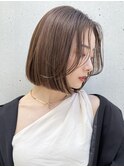 韓国風切りっぱなしボブ 艶髪 チョコレート 小顔カットM0504
