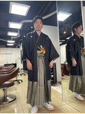 成人式袴着付け
