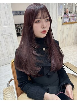 レイラバイアフロート 吉祥寺(Lila by afloat) レイヤーカット/韓国ヘア/ピンクブラウン/チェリーピンク