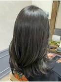 ツヤ透明感アッシュグレージュ暗髪きれい上品【カミケン清明店】