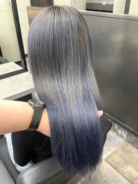 スターズ 柏(STARS) ブルーグレー ストレート ダメージレス 透明感 韓国風ロング