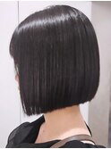 髪質改善ストレート×切りっぱなしボブ