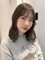 ブリーチなしダブルカラーで透明感オリーブ♪