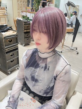 アルクバイネオリーブ 荻窪店(arc by neolive) 顔まわりレイヤーダブルカラーパープルグレー