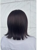 切りっぱなしボブ×ダークラベンダー