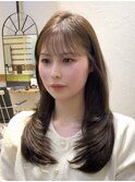 透明感カラーブリーチなしミルクティーベージュカラー