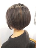 大人お洒落丸みショートボブ