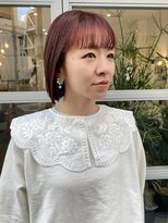 リーニュ(Ligne)&nbsp;ボブヘア/暖色カラー/チェリーレッド