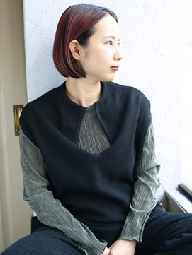 バース(BIRTH) 天神【BIRTH】似合わせカット×ミニボブ×レッドブラウン　5