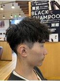 刈り上げツーブロックサマーショートアップバング束間ビジネス