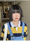 ショートシャギーウルフレイヤーカット黒髪10代20代