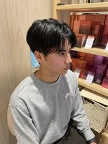 メンズセンターパートシースルーバング