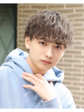 オーシャントーキョーウエスト 心斎橋 (OCEAN TOKYO WEST) シースルー波巻きパーマラウンドマッシュグレージュ