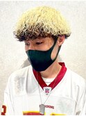 スペインカールスパイキーショートブルーブラックフェザーパーマ
