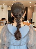 ［hinari］ヘアアレンジ/お呼ばれヘア/編みおろし