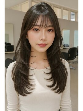 リコヘアー(LiCO HAIR) 韓国レイヤーカット前髪カット暗髪ヘア顔周りカット