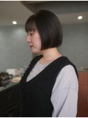 ラインボブ/黒髪ボブ/切りっぱなし/シースルー/ミニボブ