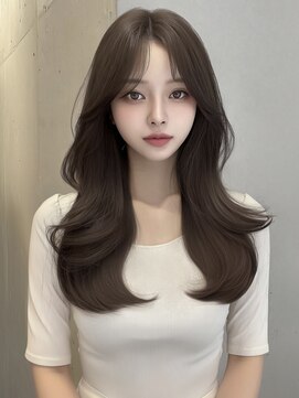 韓国/小顔/黒髪/ココアベージュ/銀座/レイヤーカット