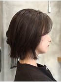 調布イルミナカラーミディアムボブベージュアッシュグレーカラー