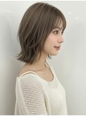 オリーブグレージュアッシュレイヤーウルフボブ20代30代A28上尾