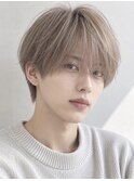 韓国ハイトーンカラーシースルーラウンドマッシュ