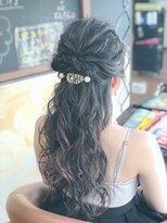 美容室髪結&nbsp;結婚式ハーフアップ