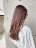 ロング、ミルクティーベージュ、ブリーチ