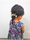 お子様ヘアセット　編み下ろし