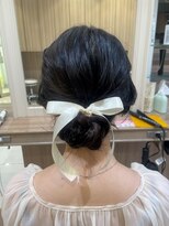 アッシュ 元住吉店(Ash)&nbsp;シニヨン×リボンお呼ばれアレンジ