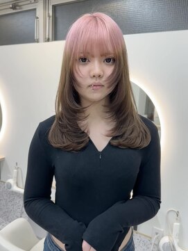 イェッカ パビル(YECCA pabil) ピンクブラウンルーツカラー（ブリーチ１回）