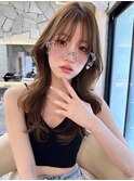 韓国ヘアーハッシュカットレイヤーカットグレージュブリーチ無し