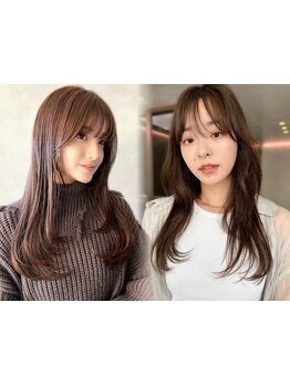 レイヤーロング＆ゆるふわ巻きで創る愛されヘア。艶と潤いあふれる質感で大人可愛いスタイル[新宿]