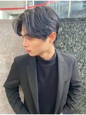 ツイストスパイラルパーマスペインカールダークアッシュマンバン