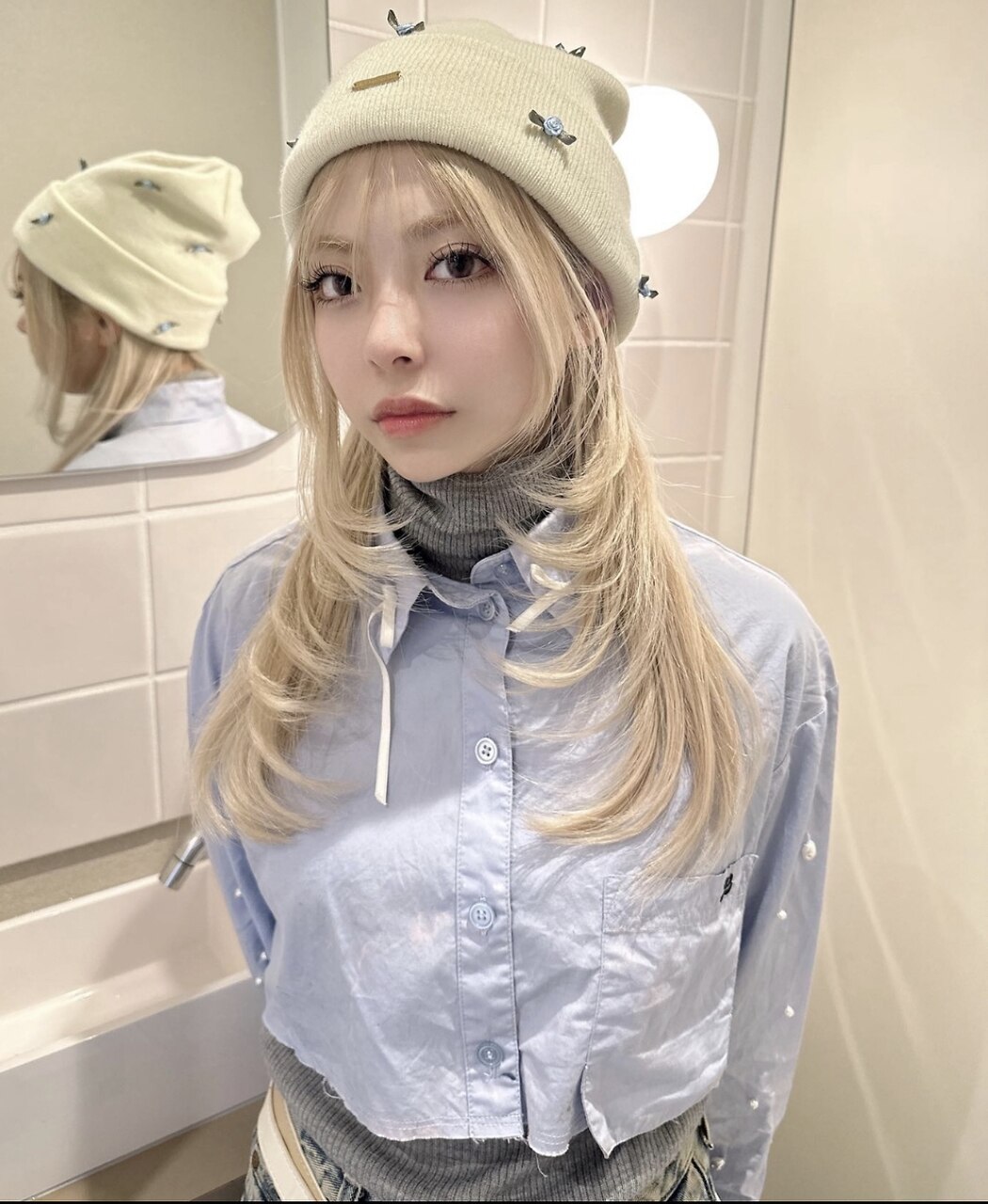 ピンクベージュ/ブリーチ/表参道/原宿