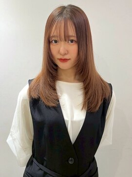 アイウィル(Ai WilL) ミルクティーベージュロングレイヤー 顔周りカット ダブルカラー