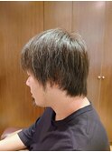 メンズ ナチュラルミディアムレイヤー×前髪長め