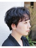クセ毛風パーマショート