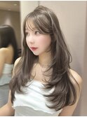 暗めカラー/韓国風巻き/レイヤーカット/髪質改善/縮毛矯正/池袋